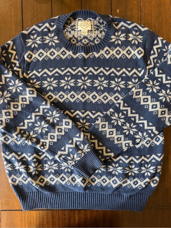 St. John's Bay Other - St. John’s Bay Men’s XL Fair Isle Nordic Snowflake Crewneck Sweater Blue